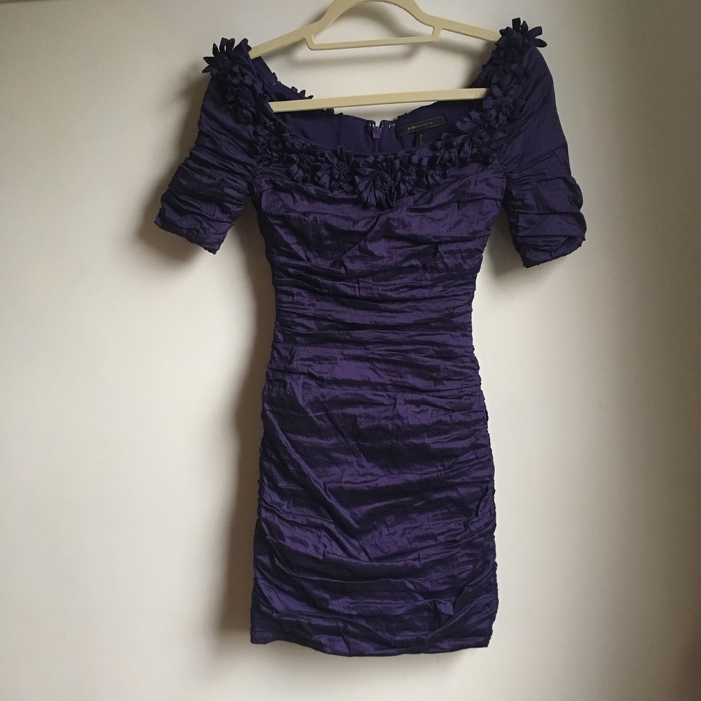 BCBG Max Azria Purple Flower Detail Dress - Picture 2 of 6